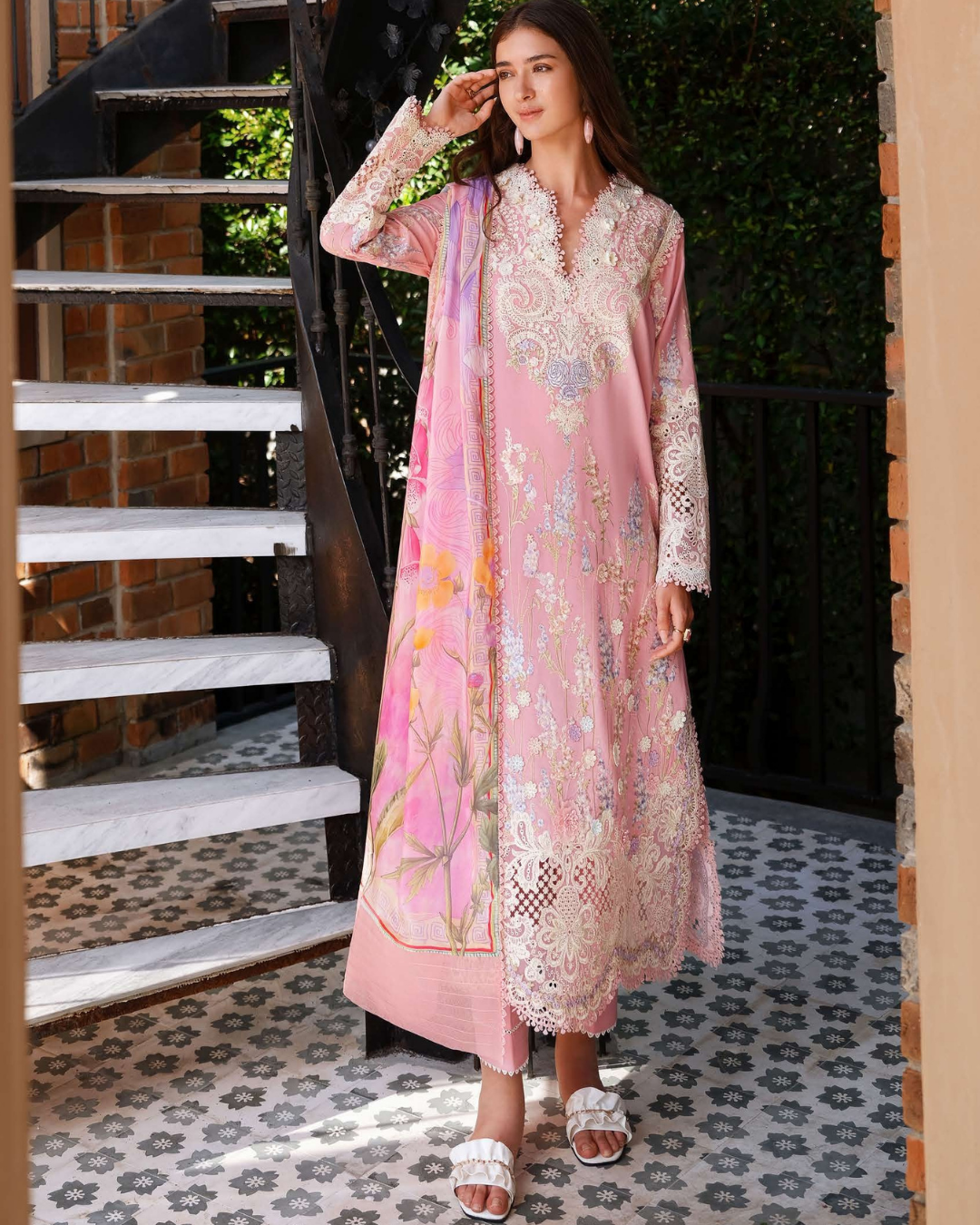 Mushq A Moi Luxury Lawn ’26 | Embroidered 3-Piece Unstitched Suit (Silent Vows)