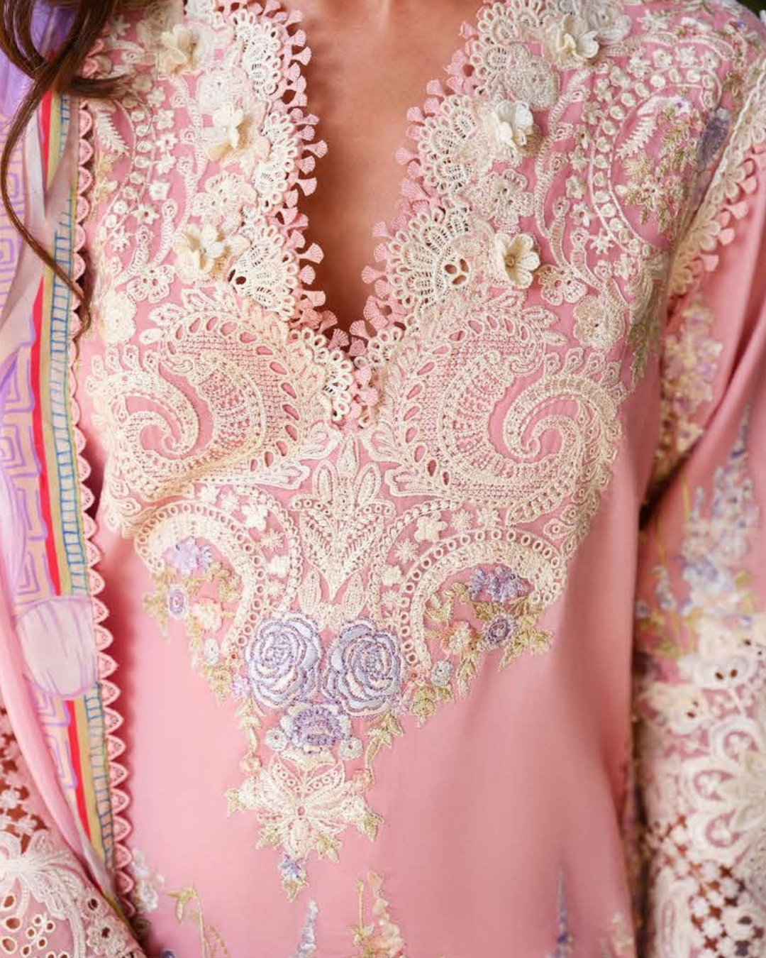 Mushq A Moi Luxury Lawn ’26 | Embroidered 3-Piece Unstitched Suit (Silent Vows)