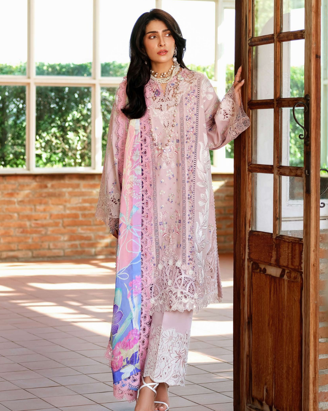 Mushq A Moi Luxury Lawn ’26 | Embroidered 3-Piece Unstitched Suit (Opulent Whisper)