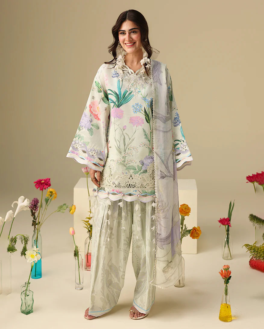 Mushq Soleil 3 Piece Unstitched Lawn Suit (Vanilla Lush)
