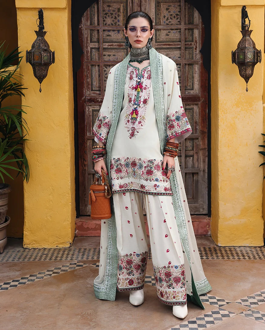 Mushq Nuvera 26 Embroidered 3-Piece Unstitched Suit (Vivienne Rose)