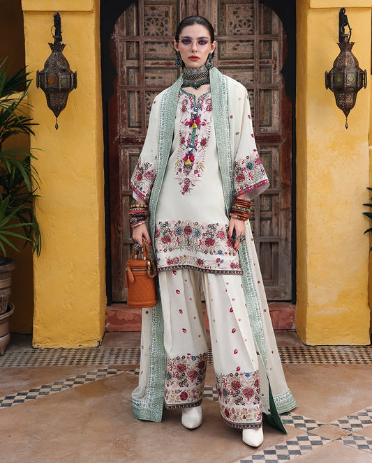 Mushq Nuvera 26 Embroidered 3-Piece Unstitched Suit (Vivienne Rose)