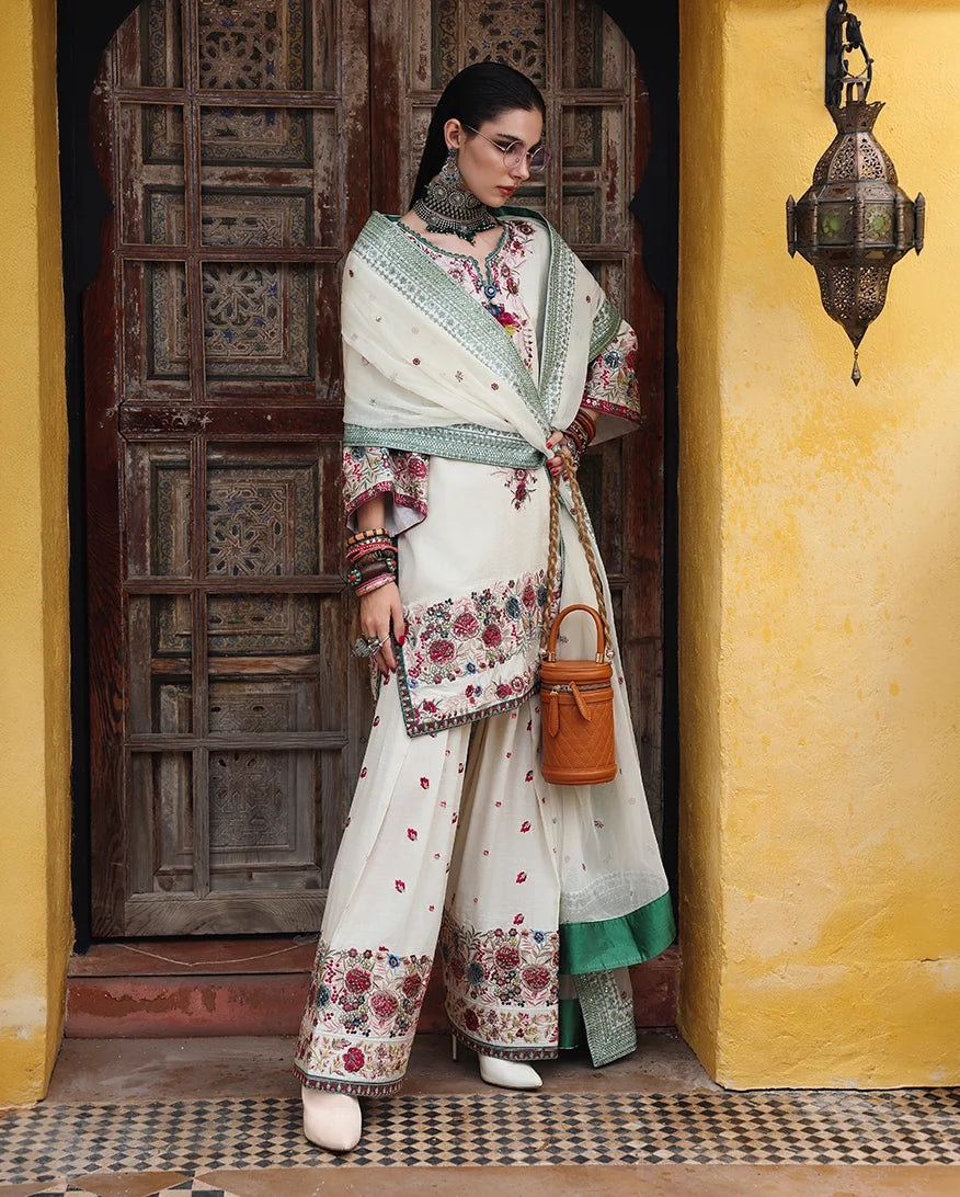 Mushq Nuvera 26 Embroidered 3-Piece Unstitched Suit (Vivienne Rose)