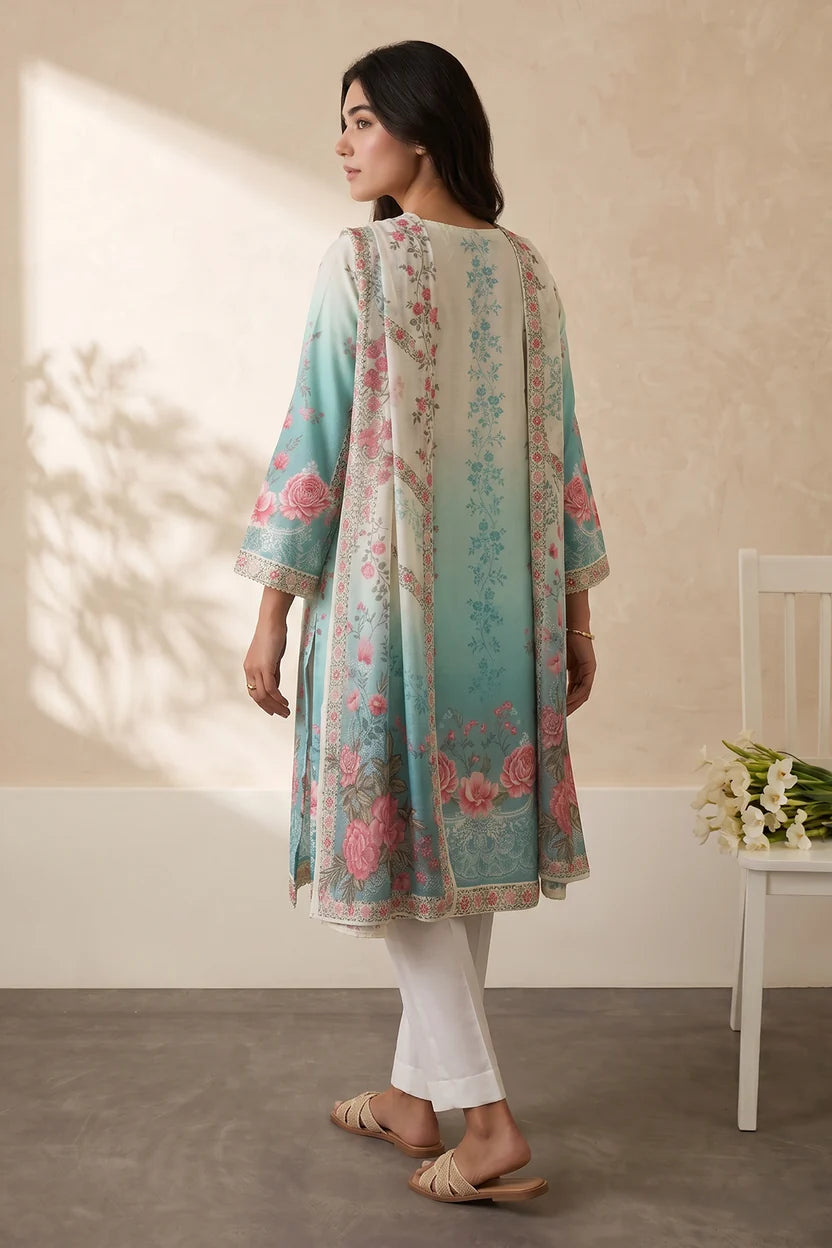 Zellbury Embroidered Kurta Dupatta Trouser 3-Piece Stitched Suit (2969)
