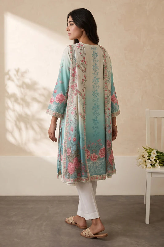 Zellbury Embroidered Kurta Dupatta Trouser 3-Piece Stitched Suit (2969)