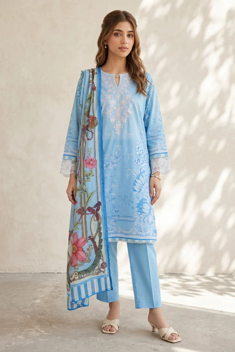 Zellbury Embroidered Kurta Dupatta Trouser 3-Piece Stitched Suit (2199)