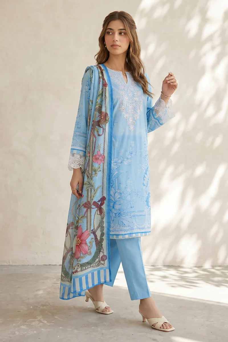 Zellbury Embroidered Kurta Dupatta Trouser 3-Piece Stitched Suit (2199)