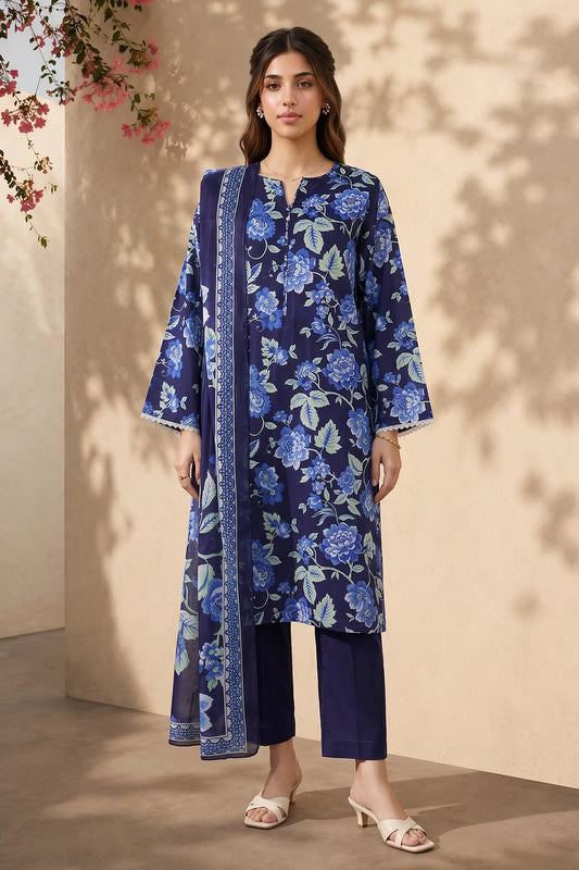 Zellbury Embroidered Kurta Dupatta Trouser 3-Piece Stitched Suit (2455)