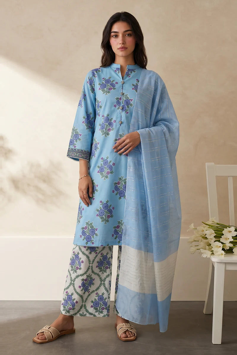 Zellbury Embroidered Kurta Dupatta Trouser 3-Piece Stitched Suit (2959)