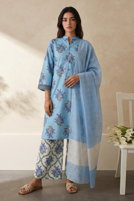 Zellbury Embroidered Kurta Dupatta Trouser 3-Piece Stitched Suit (2959)
