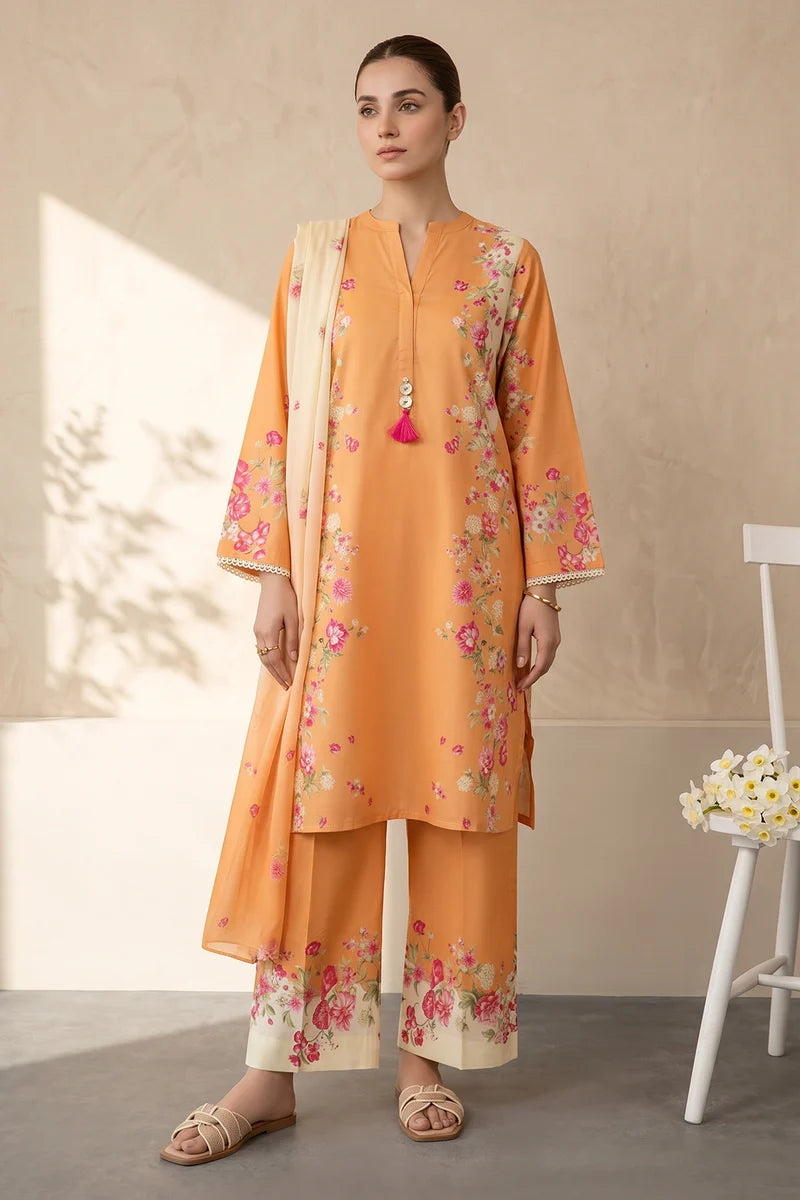 Zellbury Embroidered Kurta Dupatta Trouser 3-Piece Stitched Suit (2969)