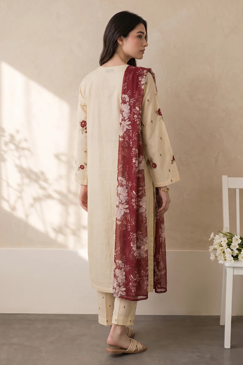 Zellbury Embroidered Kurta Dupatta Trouser 3-Piece Stitched Suit (3220)