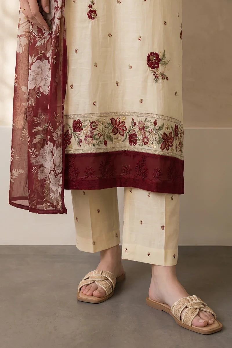 Zellbury Embroidered Kurta Dupatta Trouser 3-Piece Stitched Suit (3220)
