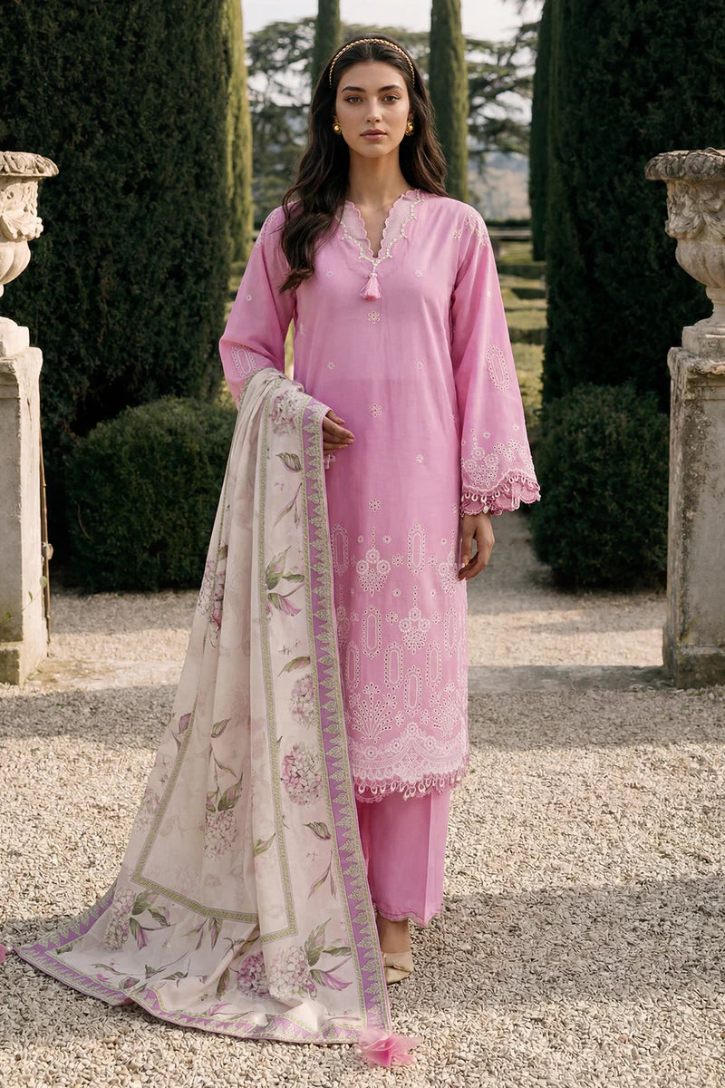 Zellbury Chikankari Embroidered Unstitched 3 Piece Suit (4055)
