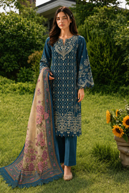 Zellbury Chikankari Embroidered Unstitched 3 Piece Suit (4061)