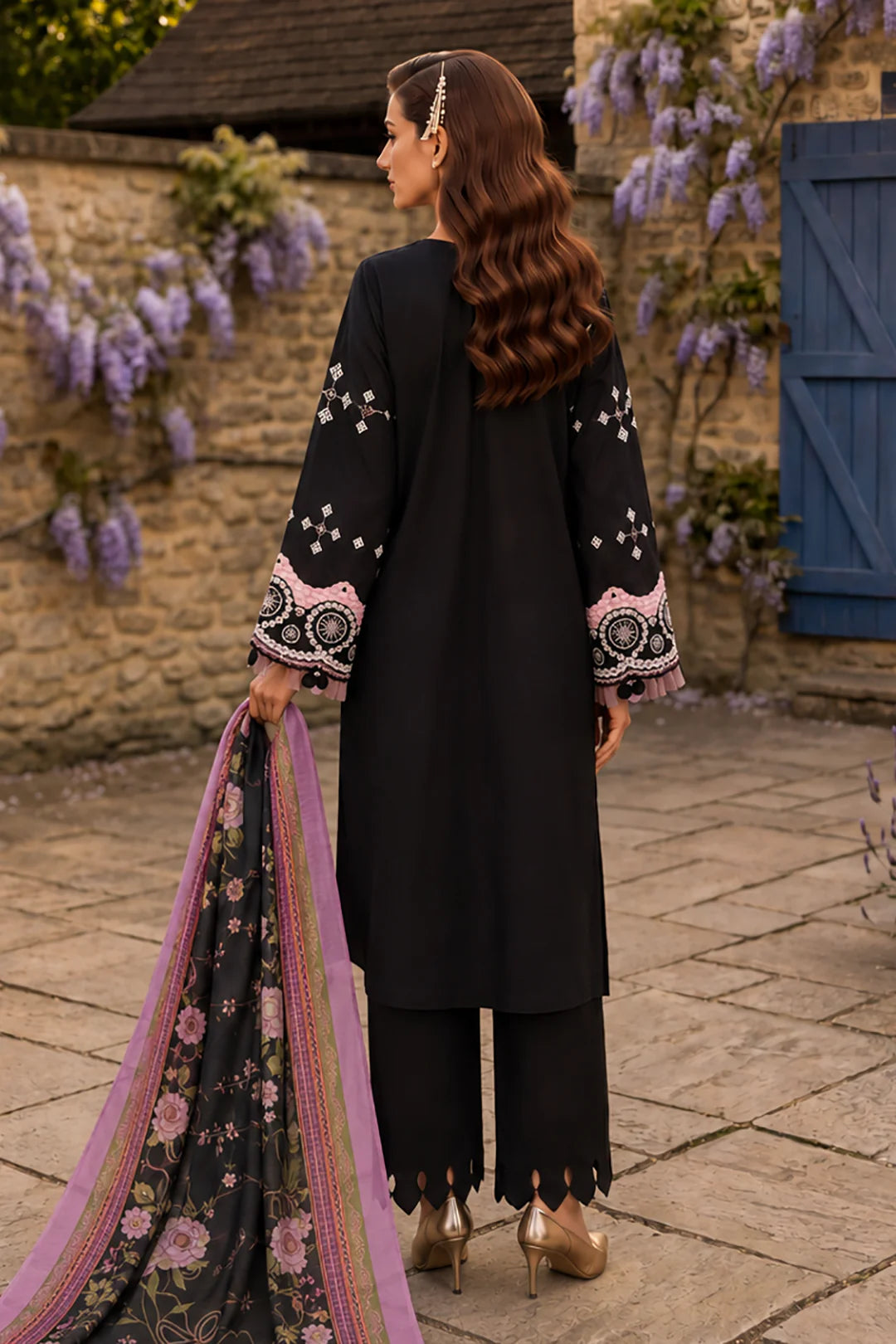 Zellbury Chikankari Embroidered Unstitched 3 Piece Suit (4063)