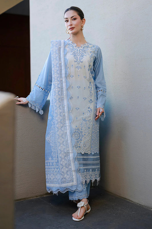 Zellbury Chikankari Embroidered Unstitched 3 Piece Suit (4066)