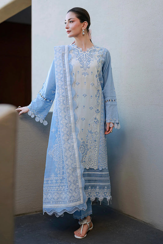 Zellbury Chikankari Embroidered Unstitched 3 Piece Suit (4066)