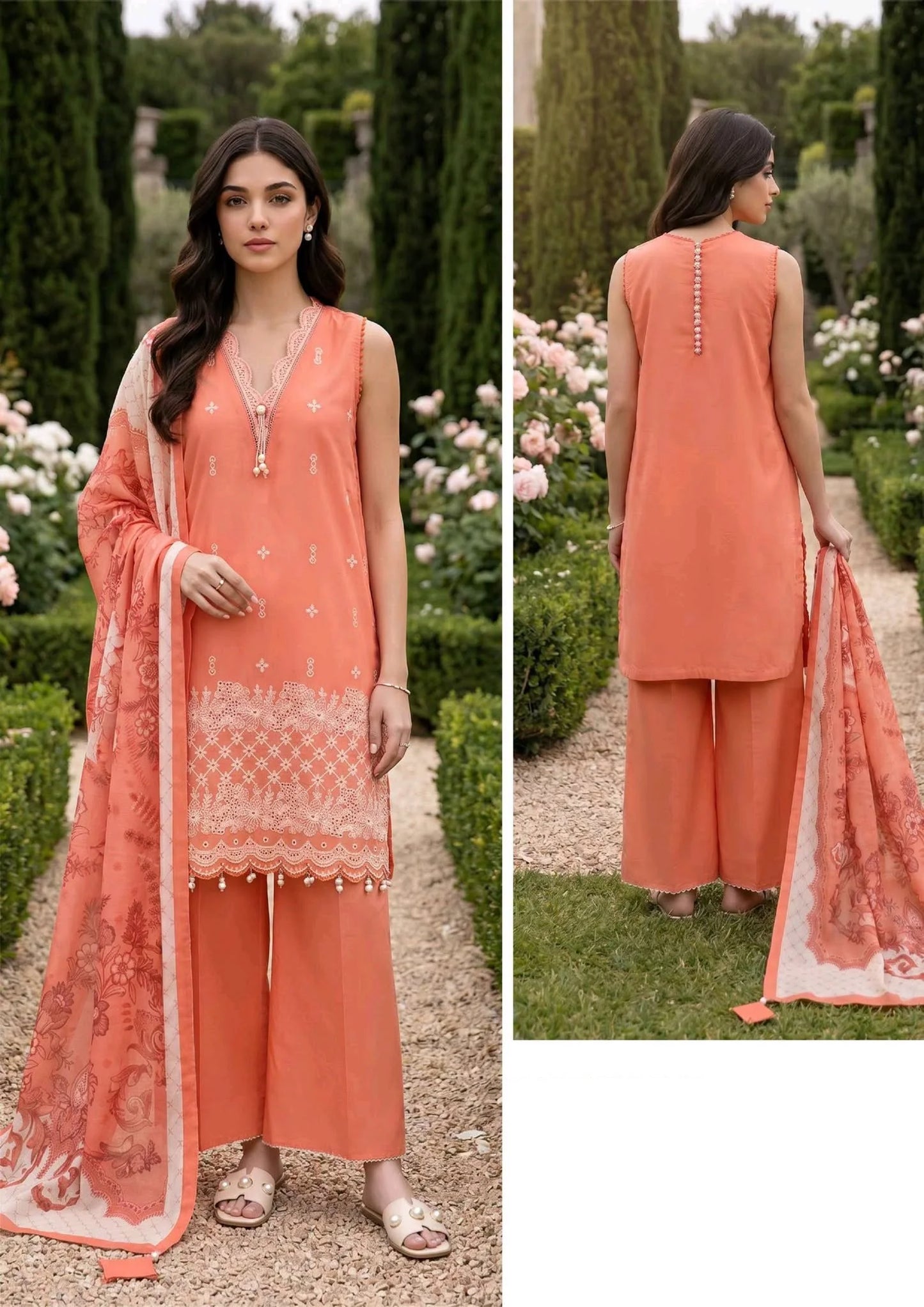 Zellbury Chikankari Embroidered Stitched 3 Piece Suit (4069)