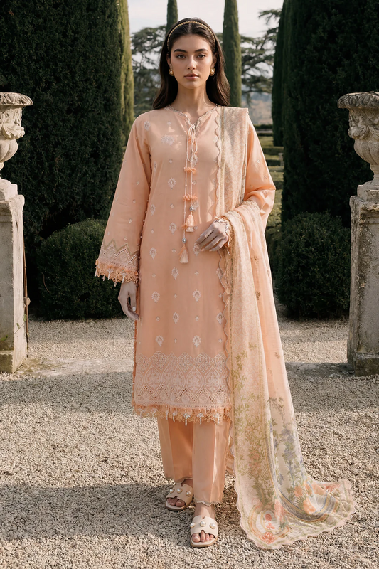 Zellbury Chikankari Embroidered Stitched 3 Piece Suit (4072)
