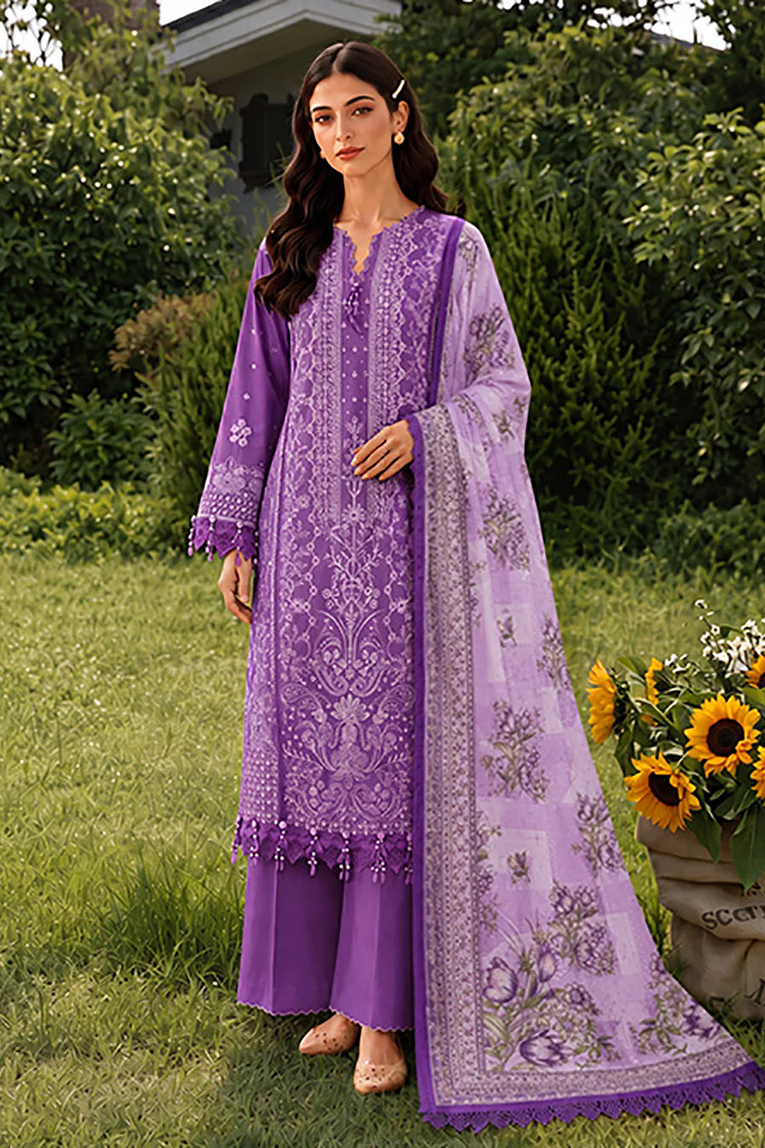 Zellbury Chikankari Embroidered Unstitched 3 Piece Suit (4074)