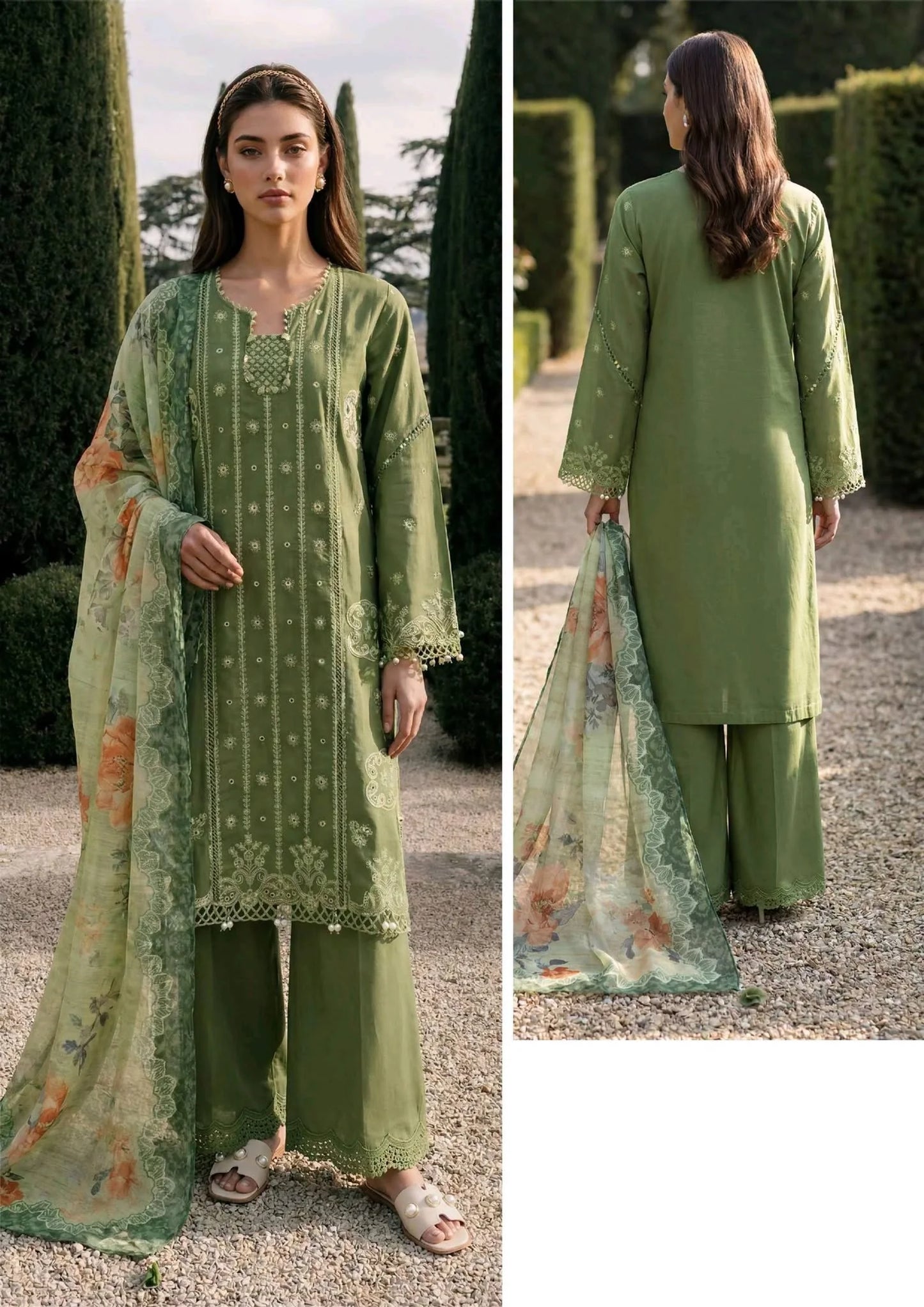 Zellbury Chikankari Embroidered Unstitched 3 Piece Suit (4090)