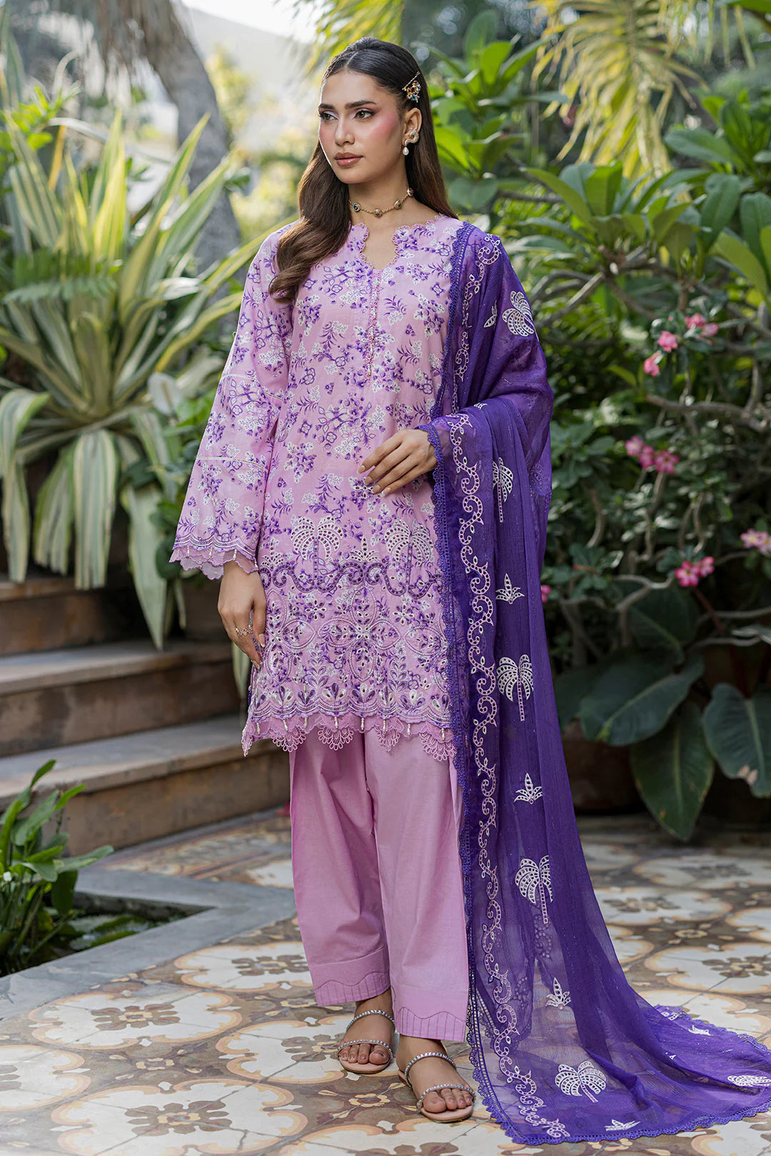 Zellbury Chikankari Embroidered Unstitched 3 Piece Suit (4093)