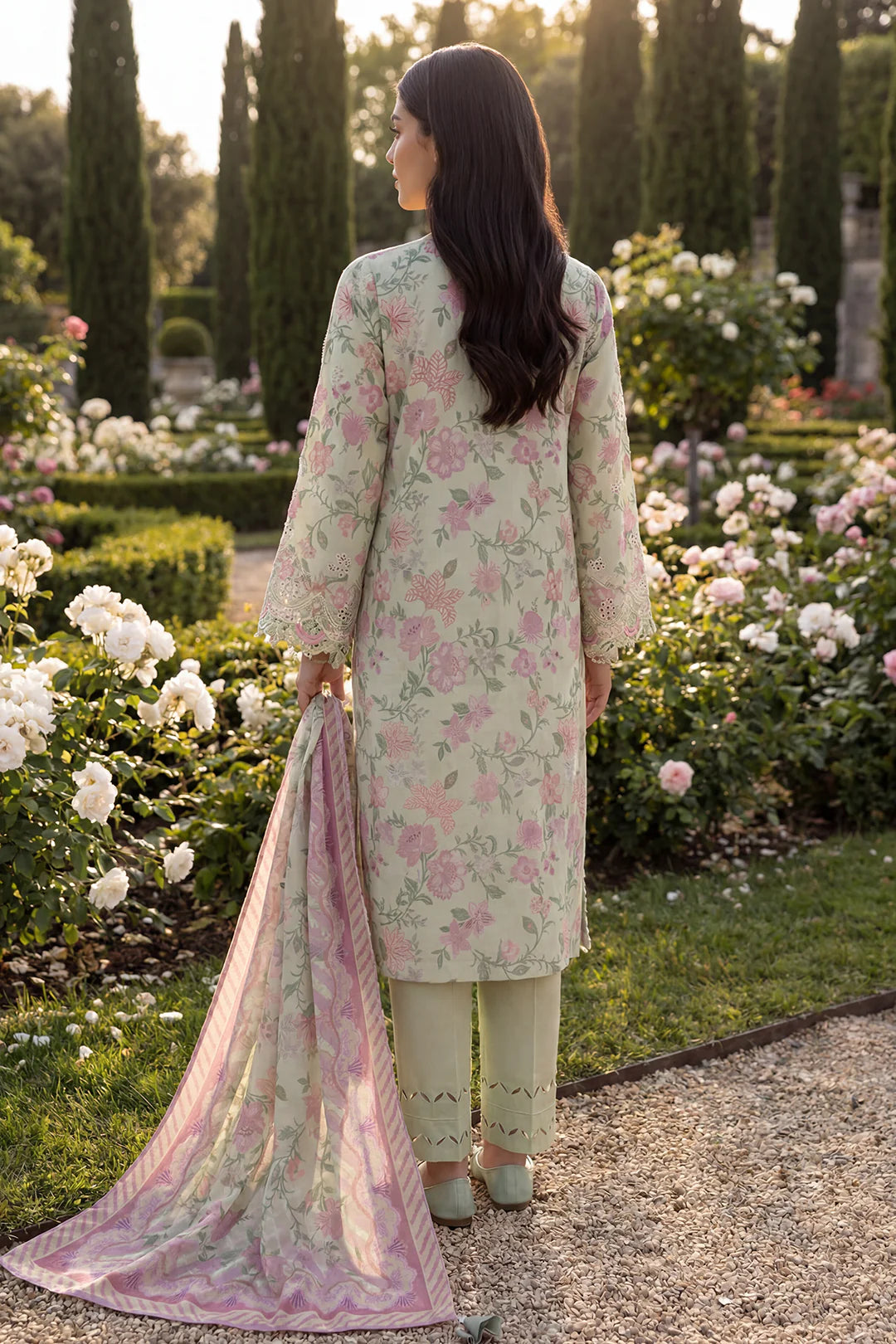 Zellbury Chikankari Embroidered Unstitched 3 Piece Suit (4098)