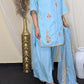 Amna Khurram Raw Silk Embroidered Suit with Chiffon Embroidered Dupatta A05 - Ready To Wear