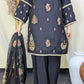 Amna Khurram Raw Silk Embroidered Suit with Chiffon Embroidered Dupatta A02 - Ready To Wear