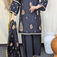Amna Khurram Raw Silk Embroidered Suit with Chiffon Embroidered Dupatta A02 - Ready To Wear