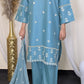 Amna Khurram Lawn 3-Piece Embroidered Suit with Chiffon Dupatta B01 - Ready to Wear