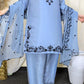 Amna Khurram Silk 3-Piece Embroidered Suit with Chiffon Embroidered Dupatta D02 – Ready to Wear