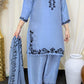 Amna Khurram Silk 3-Piece Embroidered Suit with Chiffon Embroidered Dupatta D02 – Ready to Wear