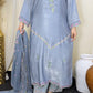 Amna Khurram Velvet Silk Embroidered 3-Piece Suit with Embroidered Chiffon Dupatta A015 – Ready to Wear