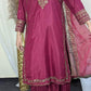 Amna Khurram Raw Silk Embroidered 3-Piece Suit with Chiffon Embroidered Dupatta A017 – Ready to Wear