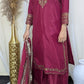 Amna Khurram Raw Silk Embroidered 3-Piece Suit with Chiffon Embroidered Dupatta A017 – Ready to Wear