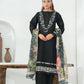 Amna Khuram – BLACK Cut Dana Emb Neck 3PC Cotton Lawn Stitched Suit