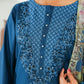 Amna Khuram – Teal JAL Embroidery Neck Cotton Lawn 3PC Stitched