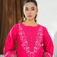 Amna Khuram – Deep Pink (D. Pink) JAL Embroidery Neck Cotton Lawn 3PC Stitched