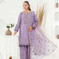 Amna Khuram – LILAC Embroidered 3PC Cotton Lawn Stitched Outfit