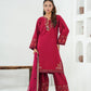 Amna Khuram – MAROON Embroidered 3PC Cotton Lawn Stitched Outfit