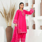 Amna Khuram – PINK Embroidered 3PC Cotton Lawn Stitched Outfit