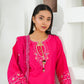 Amna Khuram – PINK Embroidered 3PC Cotton Lawn Stitched Outfit
