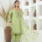 Amna Khuram – PISTA Embroidered 3PC Cotton Lawn Stitched Outfit