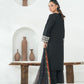 Amna Khuram – BLACK Cut Dana Emb Neck 3PC Cotton Lawn Stitched Suit