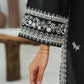 Amna Khuram – BLACK Cut Dana Emb Neck 3PC Cotton Lawn Stitched Suit