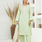 Amna Khuram – MINT Cut Dana Emb Neck 3PC Cotton Lawn Stitched Suit