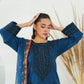 Amna Khuram – BLUE Cut Dana Emb Neck 3PC Cotton Lawn Stitched Suit