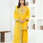 Amna Khuram – Yellow Charizma Style 3PC Cotton Lawn Stitched Suit